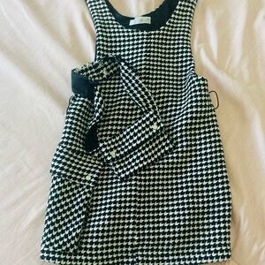 Zara Black and White Houndstooth Kids Dress
